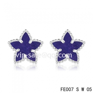 Replica Van Cleef & Arpels Sweet Alhambra Star Earrings White Gold,Lapis Lazuli